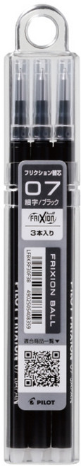 파이롯트 파이롯트 프릭션볼 노크 볼펜 리필심 3입 (LFBKRF30), F블랙0.7