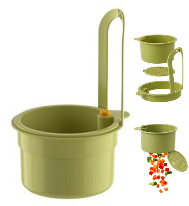 퀴나엘 다용도 음식물 거름망 주방 싱크대 욕실 원터치 분리형 거치대, 청포도 그린, 1개