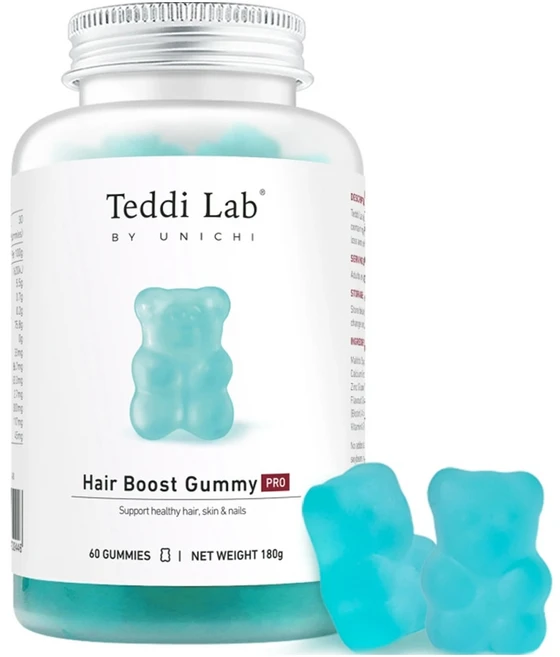 유니치 테디 랩 헤어 부스트 구미 프로, 1개, 60정 - 쿠팡