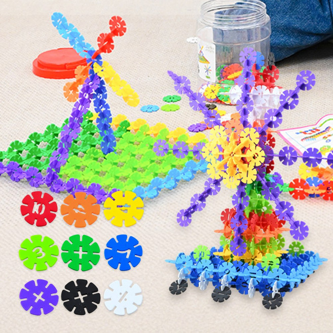 DIY 플라워 디스크 눈꽃 블럭 눈송이 빌딩 블록, 1세트, 400pcs