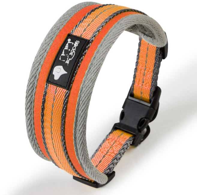 스판덱스 메쉬 쿠션 목줄 중형견 대형견 목보호 매쉬, 오렌지, 1개