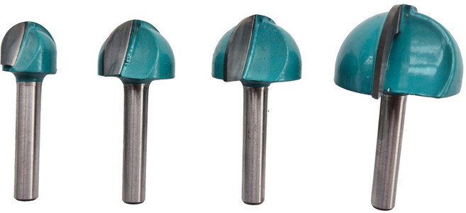 목재기리 초경 홀커터 앤드밀 생크 6mm 원형 트리머 4종, 1세트