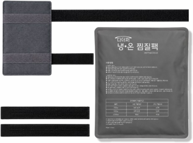 다더퍼 대형 냉온 찜질팩 밸크로 냉찜질팩 온찜질팩 고정 밴드38x28(cm), 2개