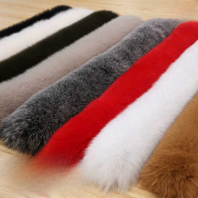 천연 실버폭스 여우털 라쿤털 폭스퍼 리폼 모자털 교체 1. 흰색 안감70cm 털12cm