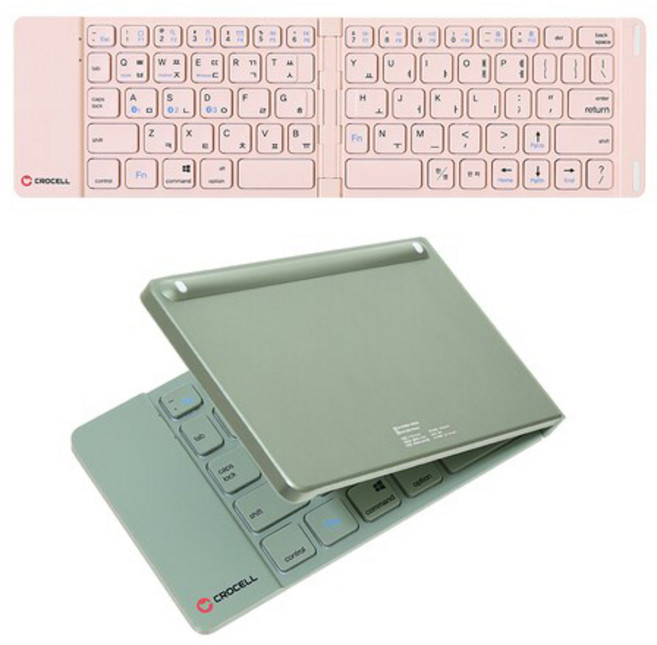 크로셀 C-FLIP POCKET 접이식 블루투스 키보드 아이패드 태블릿 갤럭시탭 휴대용, 그린, C FLIP_POCKET