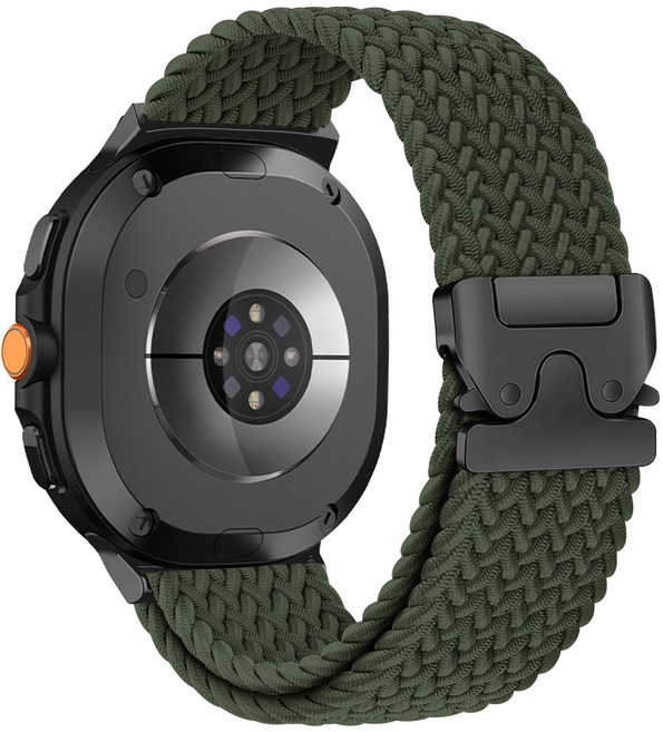밴드톡 갤럭시워치8 호환 40/44/46mm클래식 파라슈트 스타일 버클 브레이드 스포츠 루프 스트랩, 군녹색