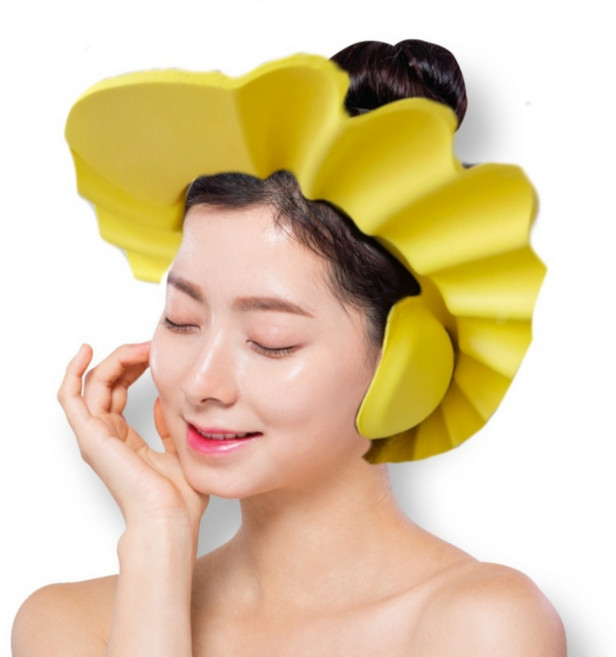 성인 샴푸캡 샴푸모자, 노란색, 1개