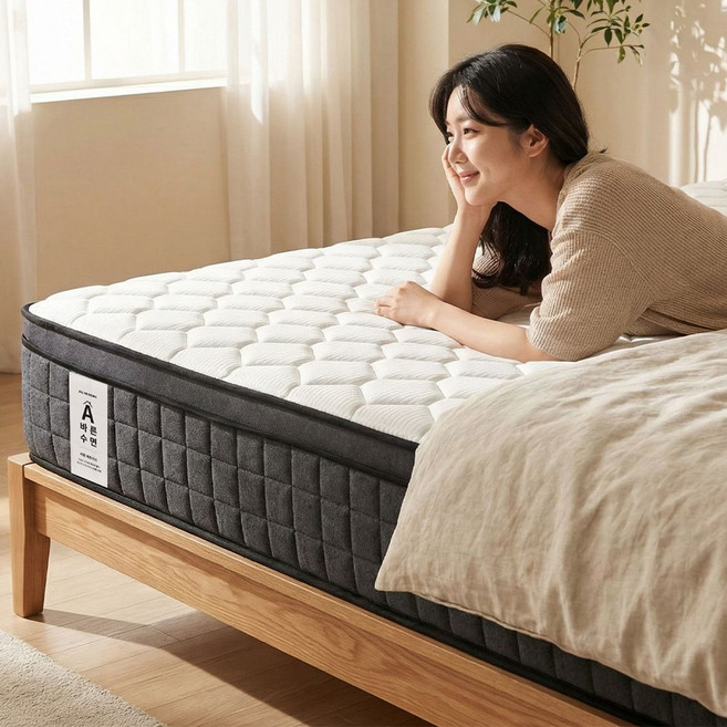 올인홈 대한민국 표준 침대 매트리스 3004, 화이트/그레이, 25cm