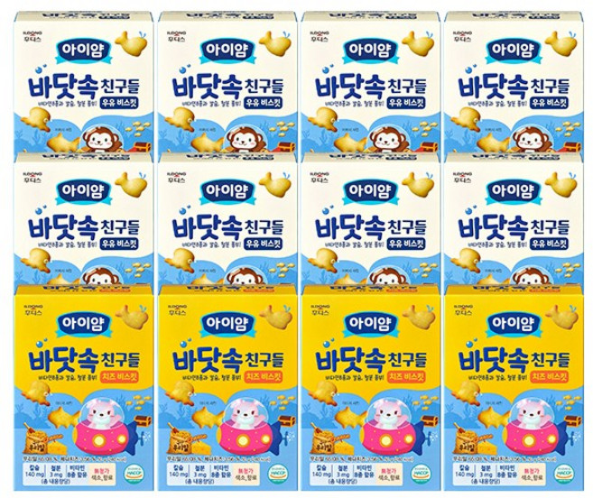 일동후디스 아이얌 바닷속 친구들 12개 혼합, 1세트, 50g, 치즈 비스킷2 + 우유 비스킷6