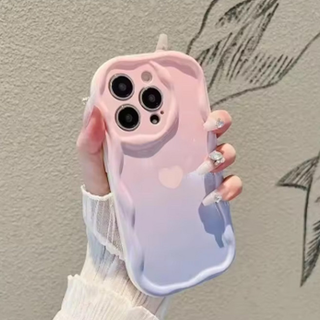 마모르 웨이브 그라데이션 하트 실리콘 갤럭시 s25 s24 s23 s22 플러스 울트라 FE 휴대폰 케이스 pt-a1173