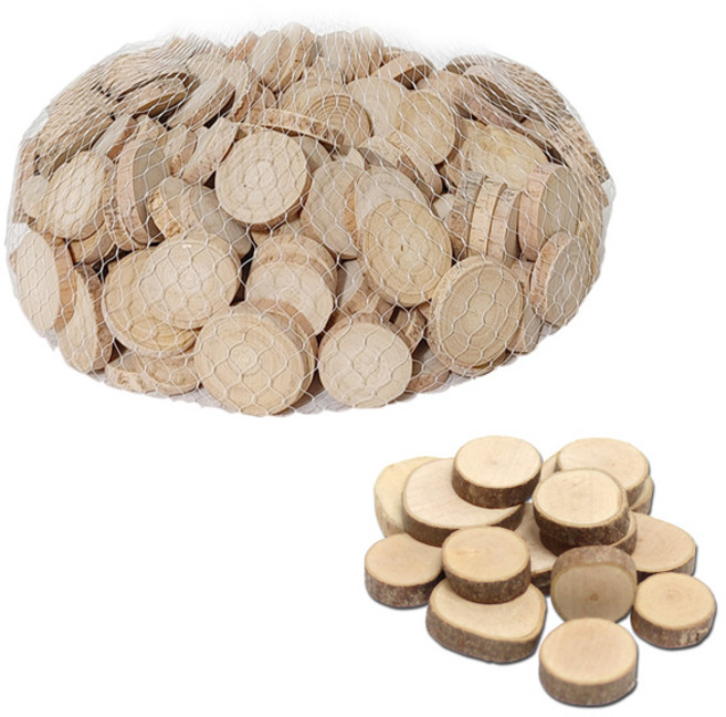 천연 나무조각 원형-중, 1개