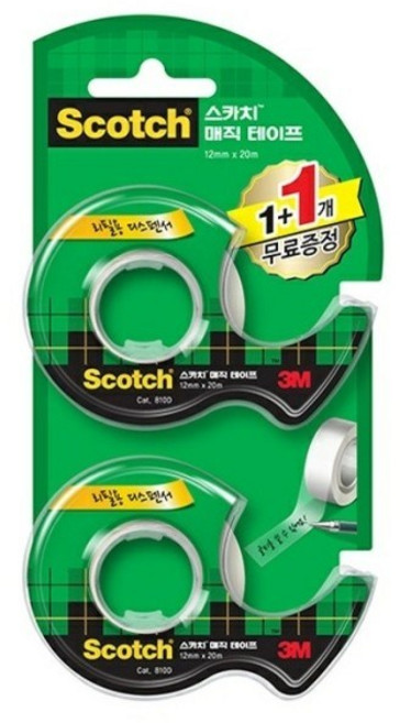 3M 매직테이프 디스펜서 810D 12mmx20m 1+1, 1개