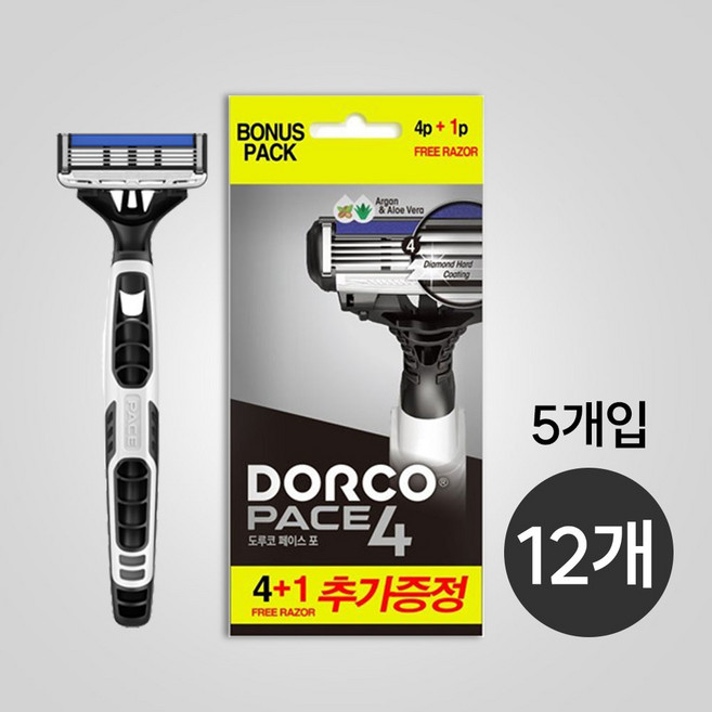도루코 페이스 4 면도기, 5개입, 12개