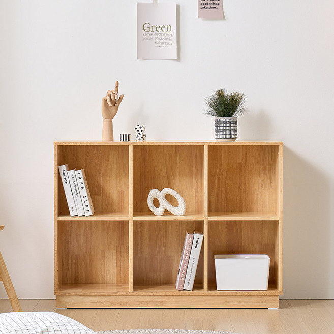 동서가구 토프 유아 어린이집 유치원 키즈 원목 6칸 수납 낮은 2단 책장 DF923551, 내추럴