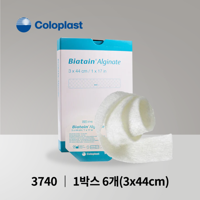 콜로플라스트 바이아테인 알지네이트 드레싱 3740 3x44cm 6매 Biatain Alginate
