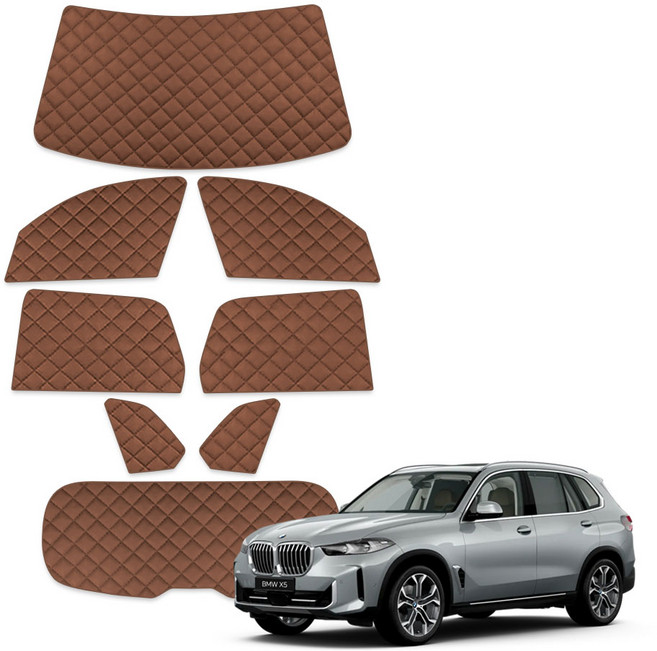 루젠 BMW X5 차박커튼 캠핑 암막 햇빛가리개, 1세트, 소프트브라운