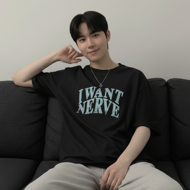 데일로엔 남자 여름 빅 사이즈 오버핏 레터링 프린팅 반팔 티셔츠