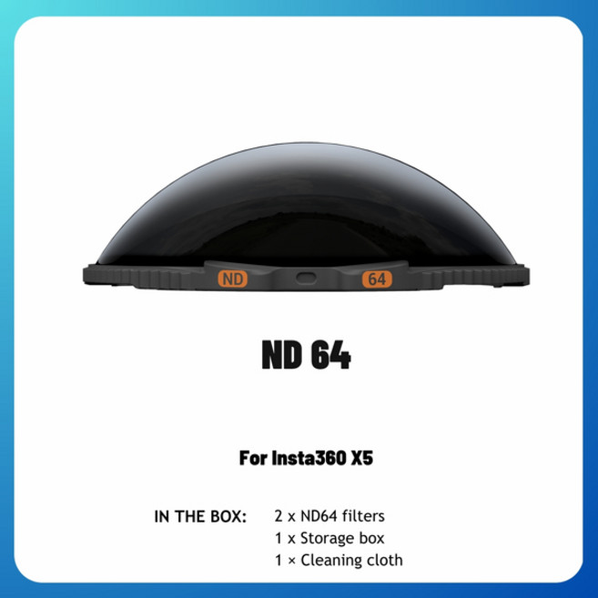 Insta360 X5 ND 필터 ND16 ND32 ND64 Insta 360 X5 액세서리 용 시네마틱 모션 블러 강화 유리 필터, 01 CHINA