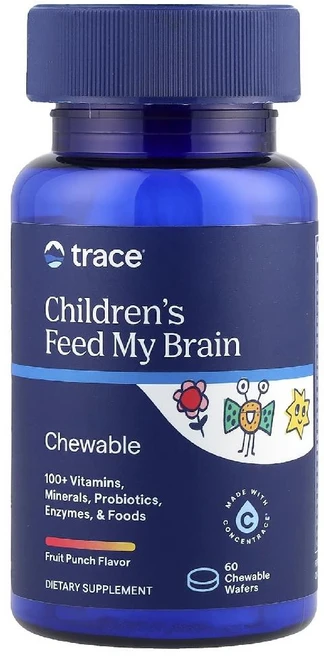 트레이스미네랄 Childrens Feed My Brain 프루트펀치맛 츄어블 웨이퍼 60개, 1개, 60정 - 쿠팡