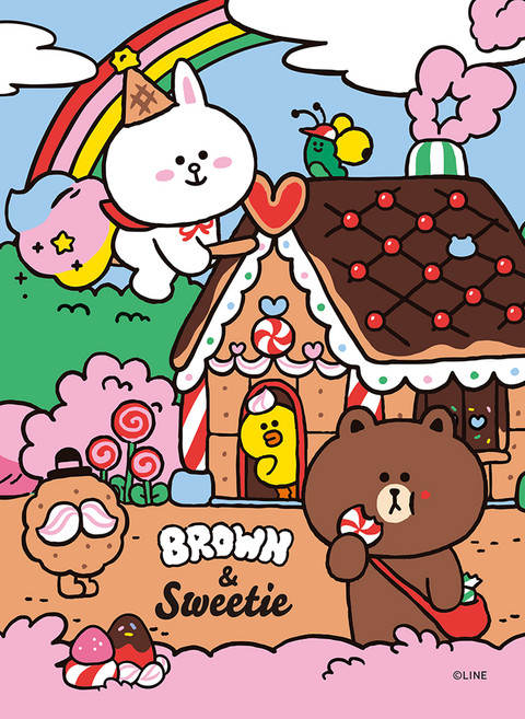 팬시 직소퍼즐 108피스- (달콤한 친구들) BROWN & FRIENDS 18x25cm, 1개