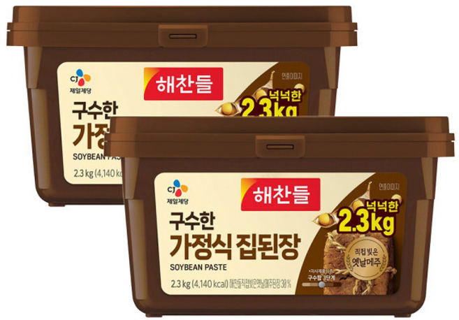 해찬들 구수한 가정식 집된장, 2개, 2.3kg