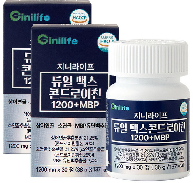 지니라이프 듀얼맥스 콘드로이친1200+MBP 소연골+상어연골, 2개, 30정