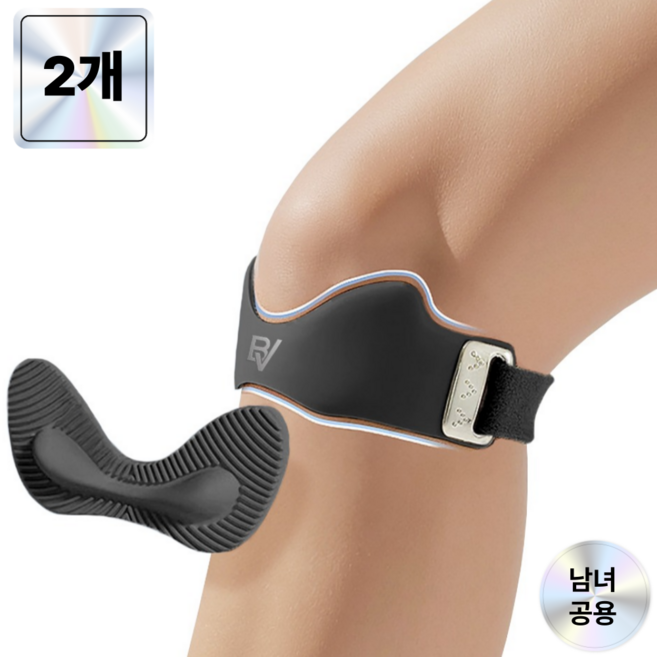 브릿지뷰 다이나믹 에어 슬개골 관절 무릎보호대, 블랙, 2개