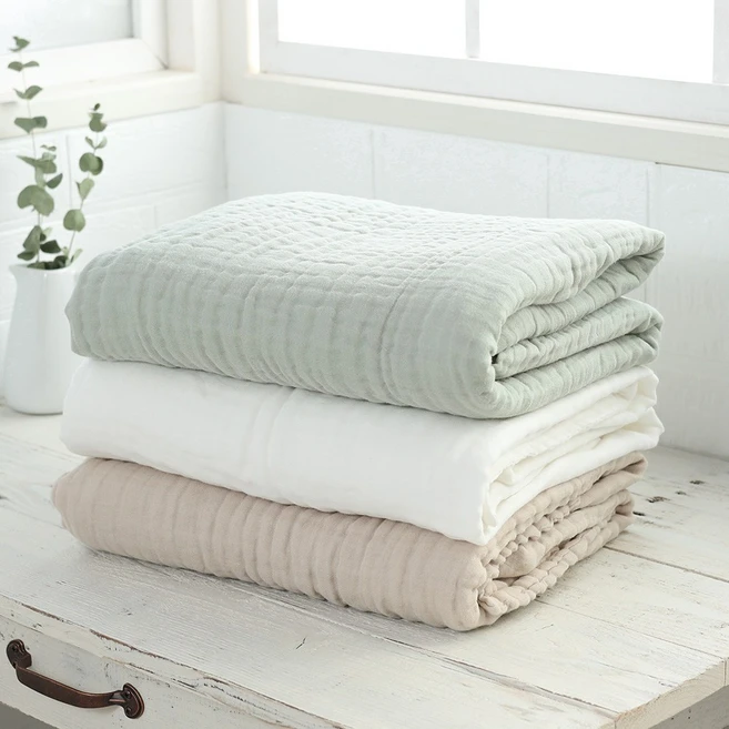 케라타 유아 베이비 목욕수건 거즈타올 6겹 겉싸게 포대기 3SET, 화이트.그린.베이지, 1개 - 쿠팡