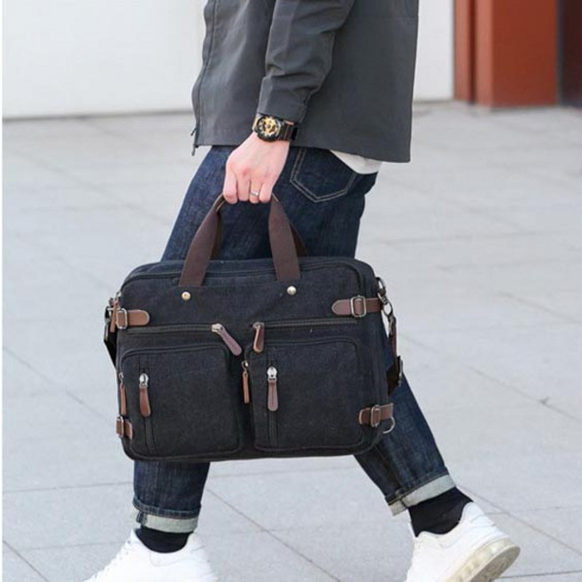 ANYOU 남녀공용 캔버스 서류가방 비즈니스 통근 노트북가방
