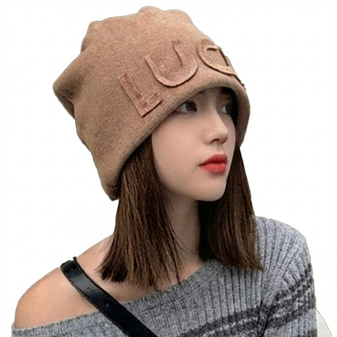 가발위드 비니 모자가발 스트레이트 중단발 일체형 M001, 1개, 브라운+라이트브라운