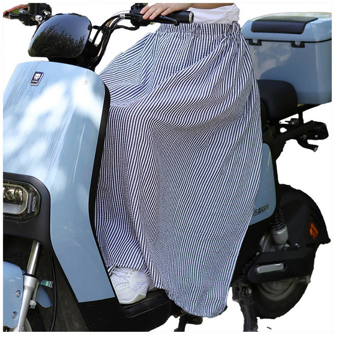Perfect 遮陽防曬裙 騎車通勤/戶外運動皆適用, 黑色條紋-圖案款