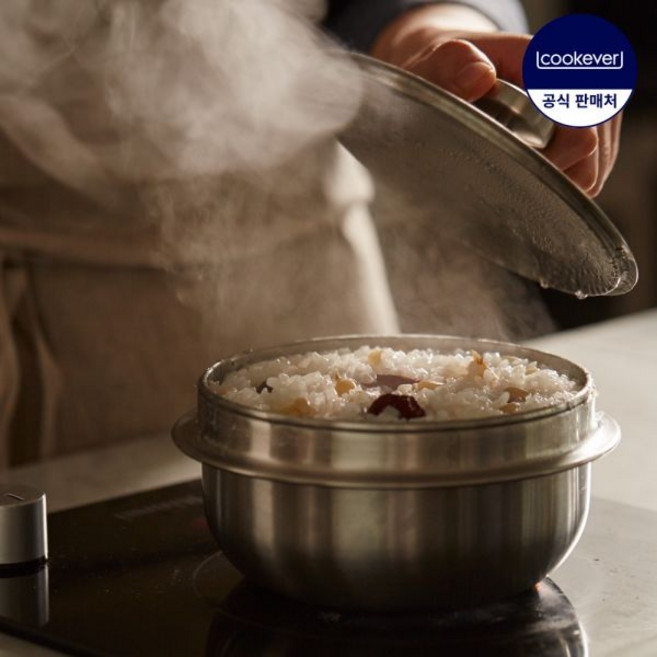 쿡에버 IH 통3중 인덕션 뚝배기 12cm / 스텐 냄비 계란찜 솥밥, 단품_IH 통3중 뚝배기 글라스 16cm, 1개
