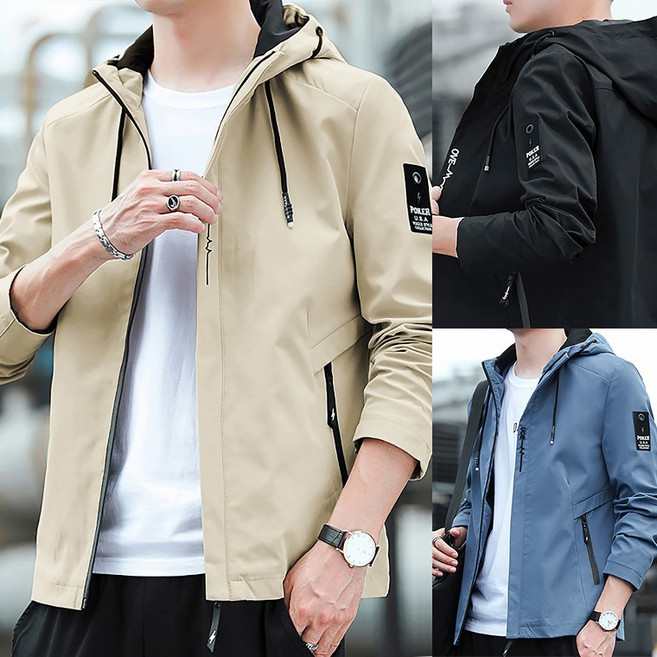 간절기 남성 후드바람막이 점퍼 아우터