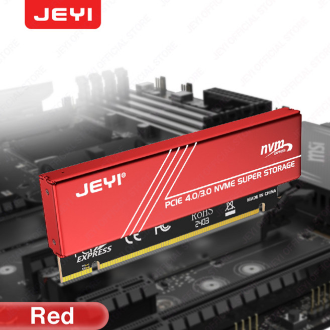 JEYI M.2 NVME-PCIE 4.0 X16 어댑터 알루미늄 방열판 케이스가 있는 pcie x16 Gen4 확장 카드 Samsung 980 PRO 970 EVO용