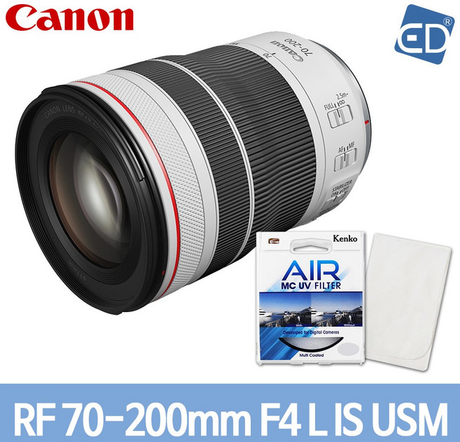 [캐논정품] 렌즈 RF 70-200mm F4 L IS USM + 켄코필터 + 포켓융 /ED
