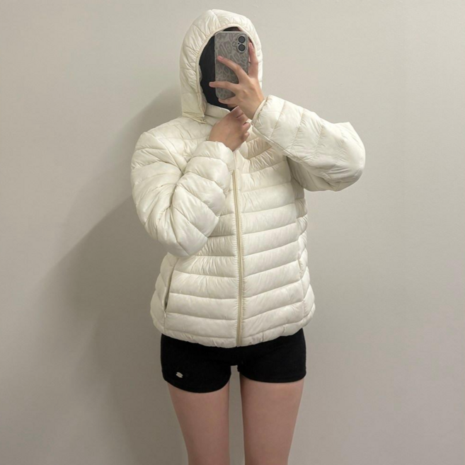 VANANA2 [따듯] 안입은듯가벼운! 초초초경량 고프코어 후드 플리스 보온 깔깔이패딩
