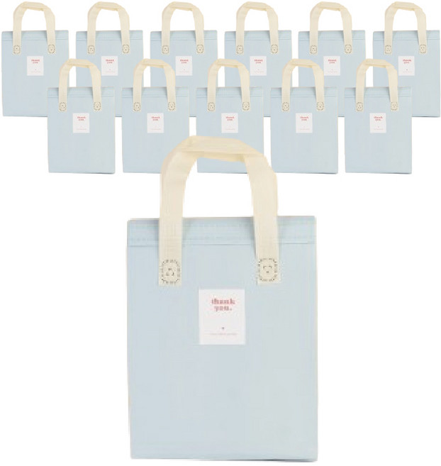 일회용 피크닉 도시락 미니 보냉백 보냉가방 쿨러백 대형 (스티커 포함), 12개, 블루