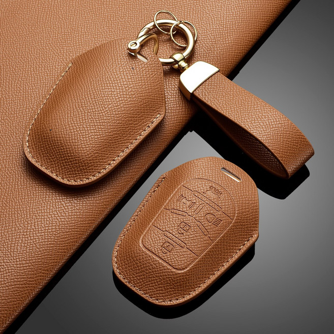 카로카 쌍용 호환 가죽 키케이스 키커버 티볼리 코란도 렉스턴 토레스 무쏘, S-2, 브라운