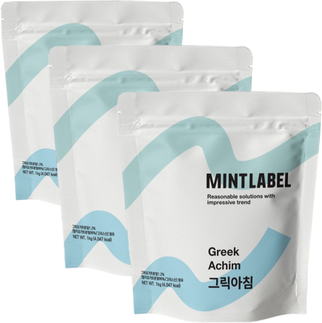 민트라벨 그릭아침 요거트파우더 요거트스무디 요거트아이스크림, 1개입, 3개, 1kg