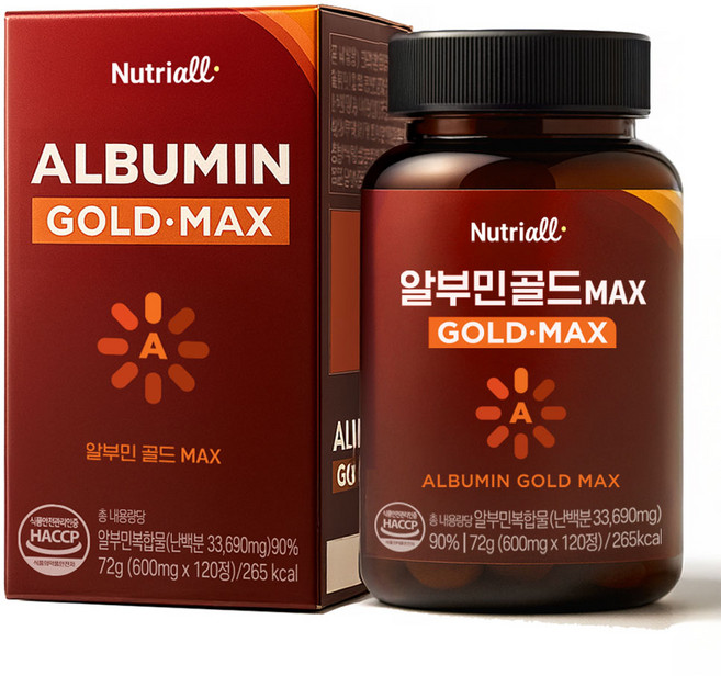 알부민 골드 MAX 식약청 인증 HACCP 4개월분, 1개, 120정