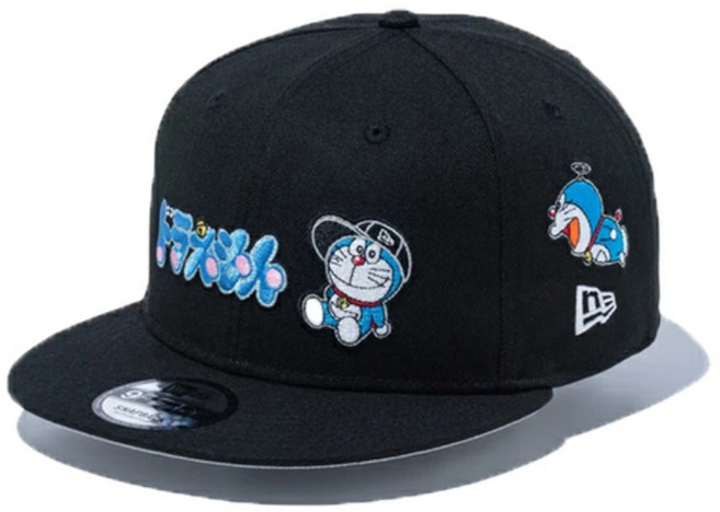 뉴에라 9FIFTY 도라에몽 콜라보 올오버 블랙 남성용 여성용 야구모자 굿즈