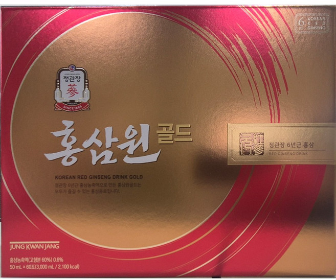 정관장 홍삼원골드 50ml 60포 쇼핑백 선물세트, 3L, 1세트