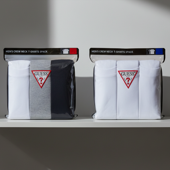 게스 남성 크루넥 반팔 티셔츠 3매 무지 라운드넥 학생 교복 셔츠 이너티 맨투맨티