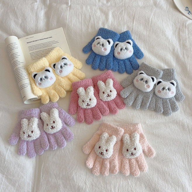 소소키즈 아동 겨울 장갑 유아 뽀글이 캐릭터 보온 기모 방한 장갑