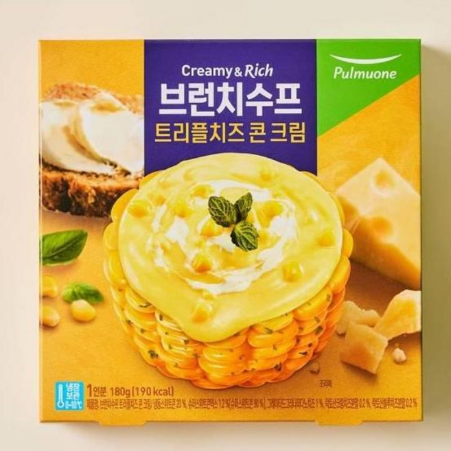 풀무원식품 브런치수프 트리플치즈 콘 크림 180g, 4개