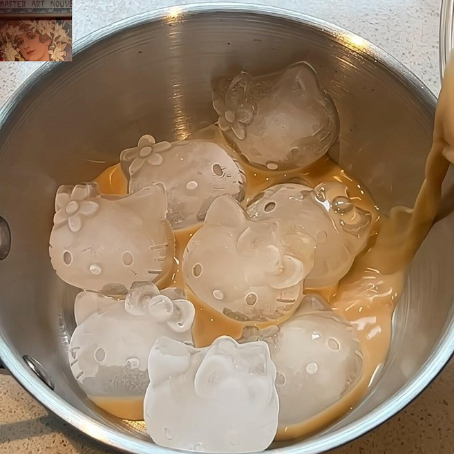 얼음틀 키티얼음틀 키티얼음 키티얼음트레이 캐릭터얼음틀 얼음케이스, 시나몬롤 얼음 상자 풀 세트, 1개