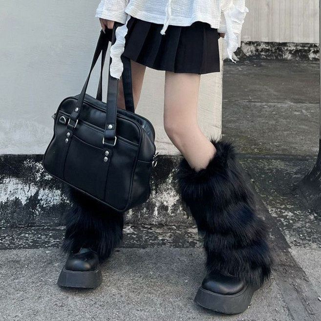 하이유니 포근포근 퍼 발목 토시 다리 레그 워머 40cm