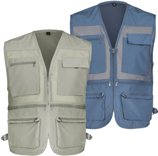 [이지바이] (1+1) (120사이즈 보유!!!) 남성 메쉬 조끼_~4XL 빅사이즈까지 사계절 내내 실용만점 작업복 등산복 망사 조끼 포켓 조끼