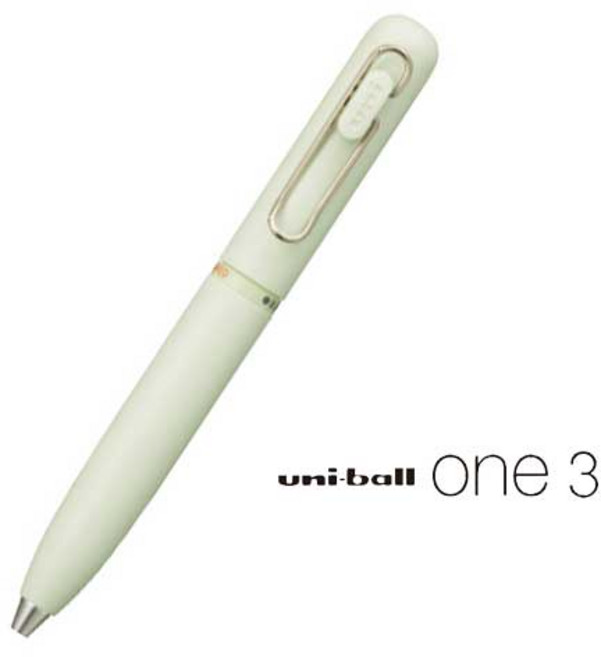 유니 유니볼원 3색 0.38mm 회전식 다색펜 멀티펜, 1개, 그래스그린