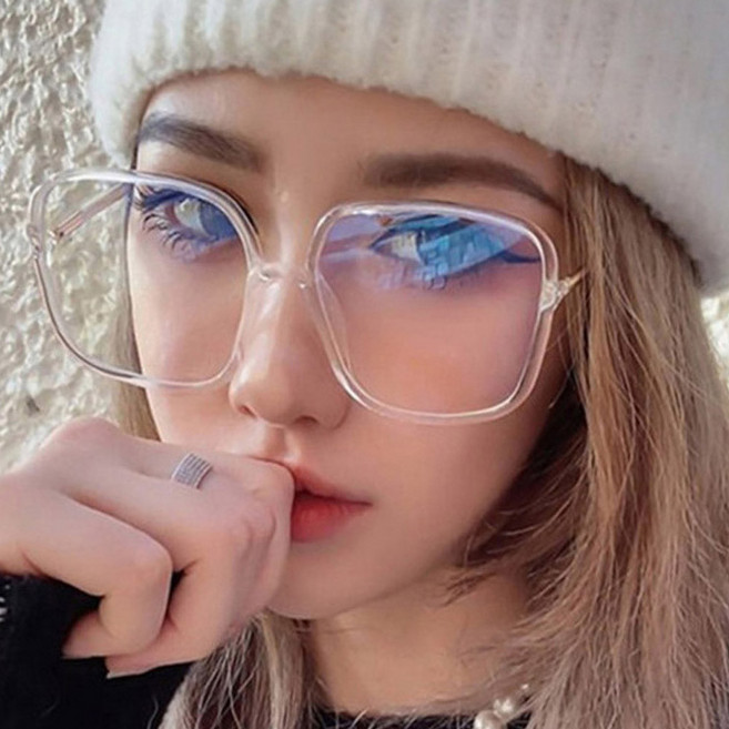 케이스 포함 빅 사각 블루라이트 차단 안경 편광 오버사이즈 뿔테 자외선 전자파